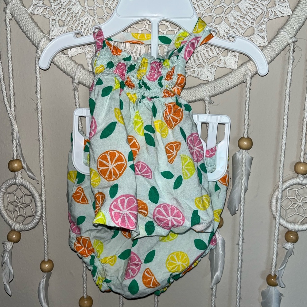 6-9 month CAT&JACK baby girl fruit set top & bottom